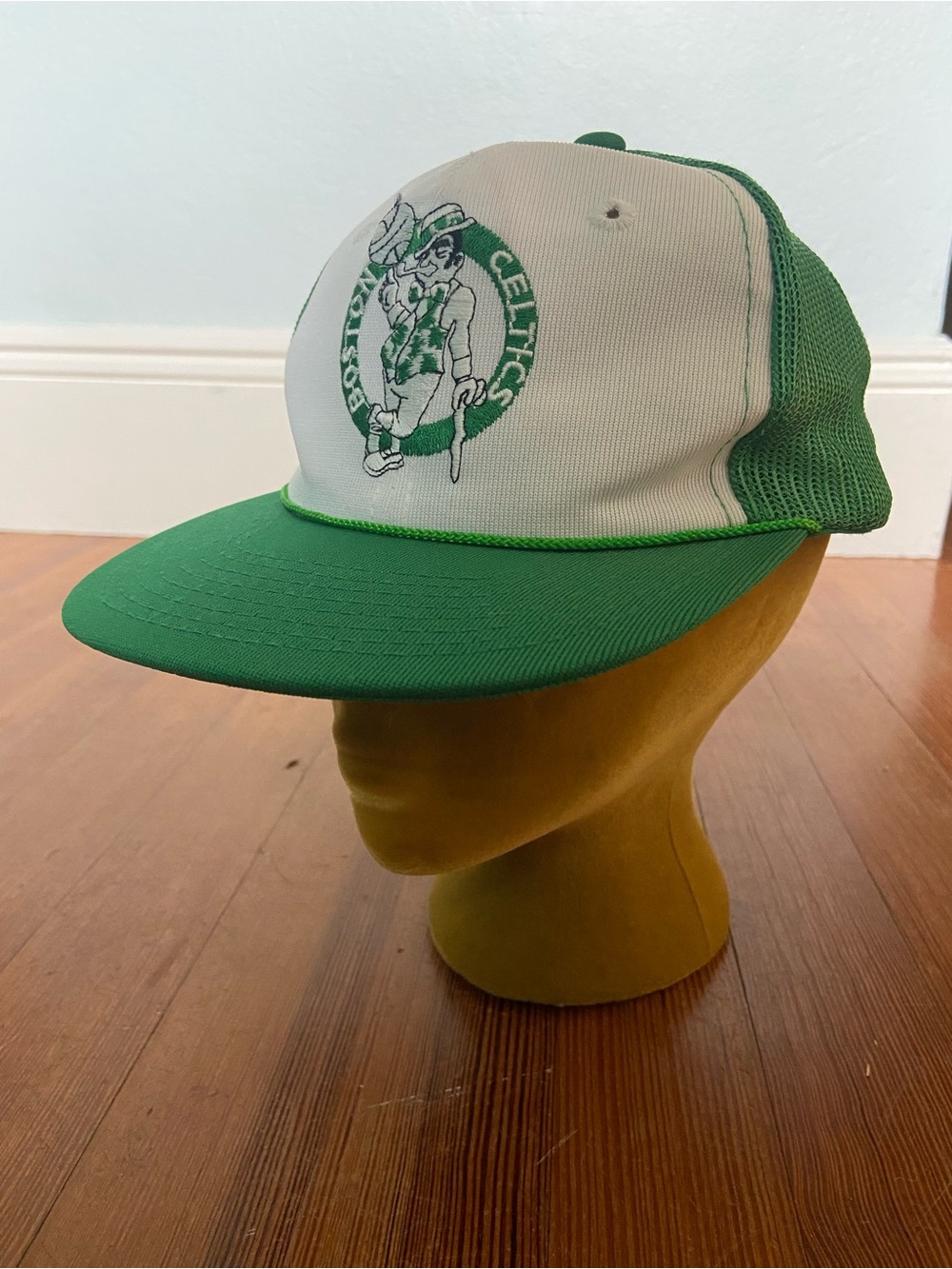 Boston Celtics Green & White Mesh Trucker Hat